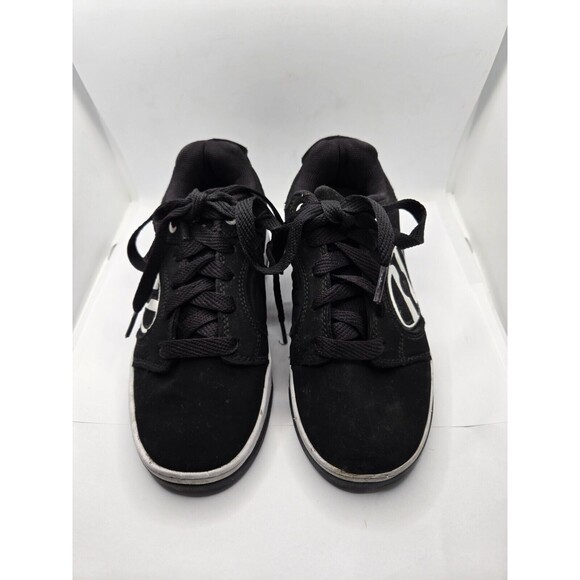 Heelys Voyager Wheeled Rolling Tennis Shoes Youth Size 1 Black White - Picture 2 of 7